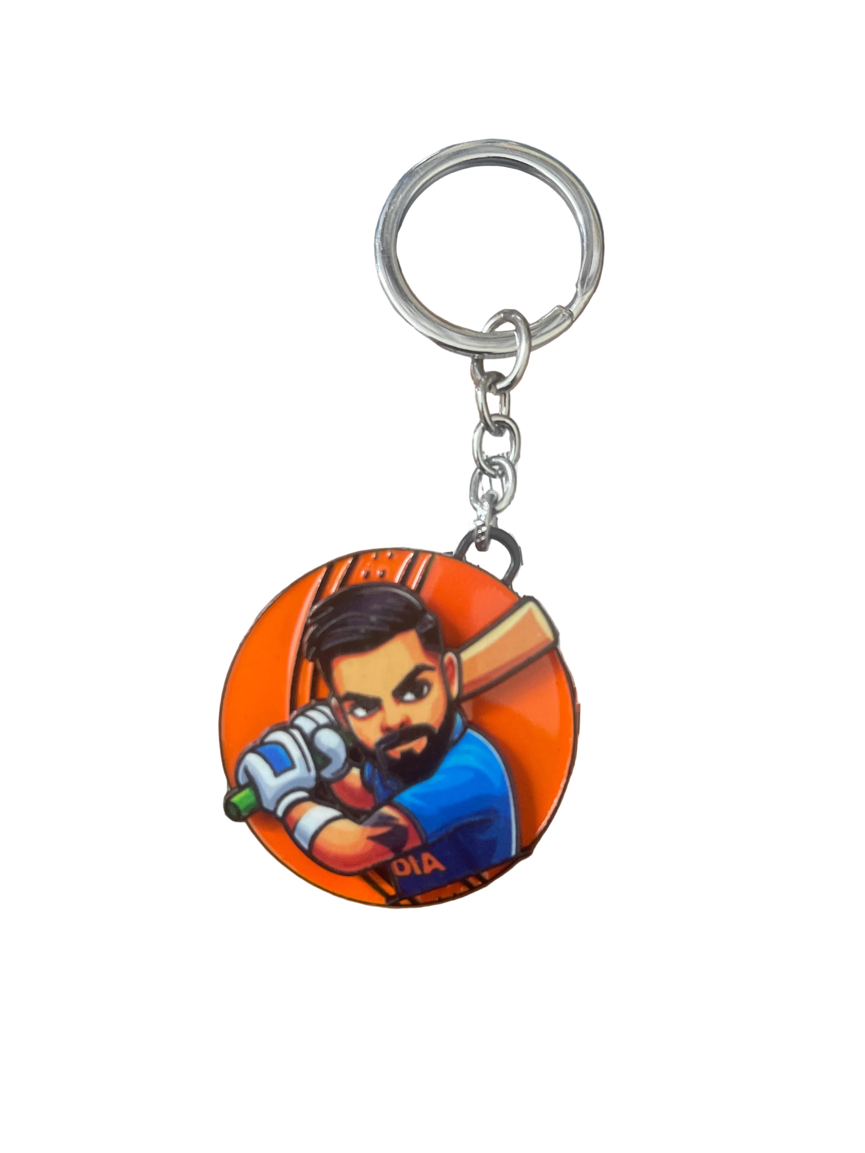 Spinning Virat Kohli Metal Keychain