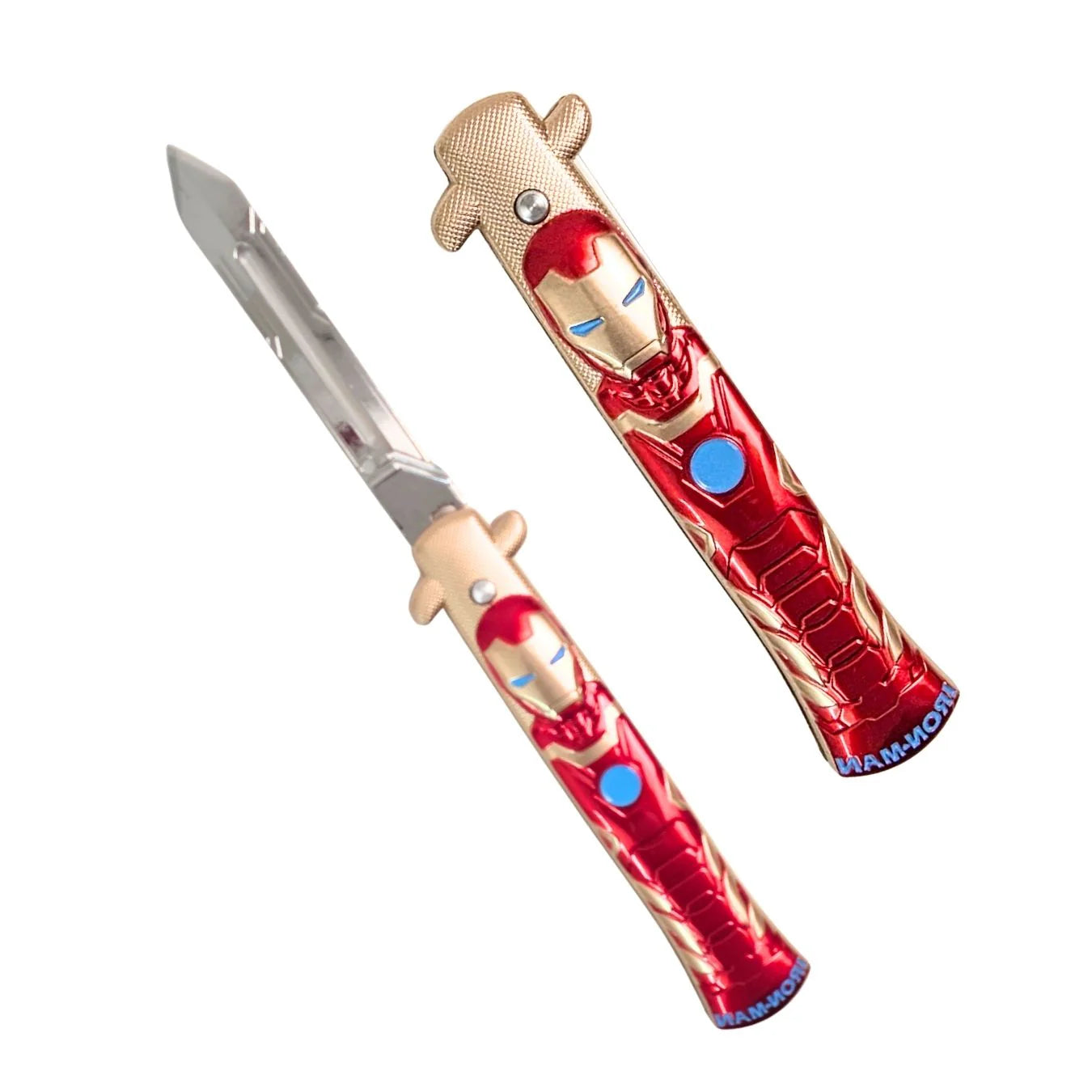 Ironman-snap to open metal knife collectible
