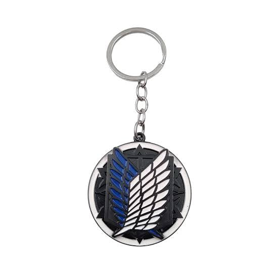 Wings of freedom rotating metal keychain