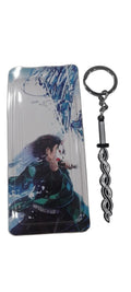 Demon slayer metal katana keychain