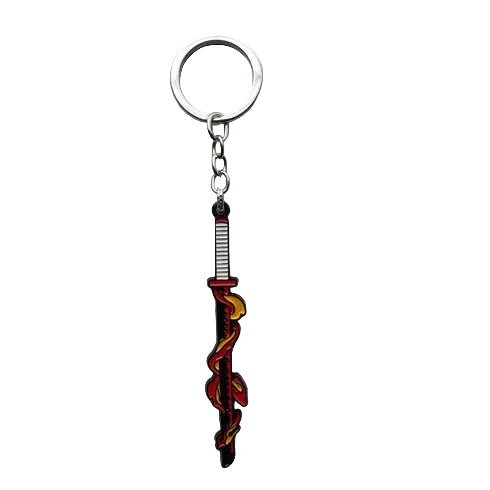 Demon slayer-Fire hasira’s metal katana keychain