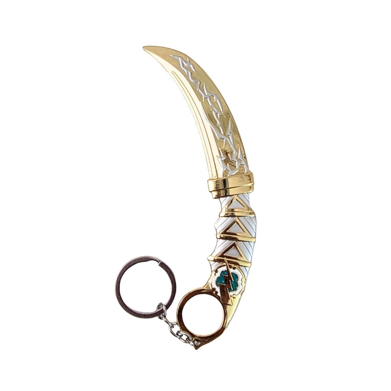 Golden Thunder Karambit metal knife toy keychian